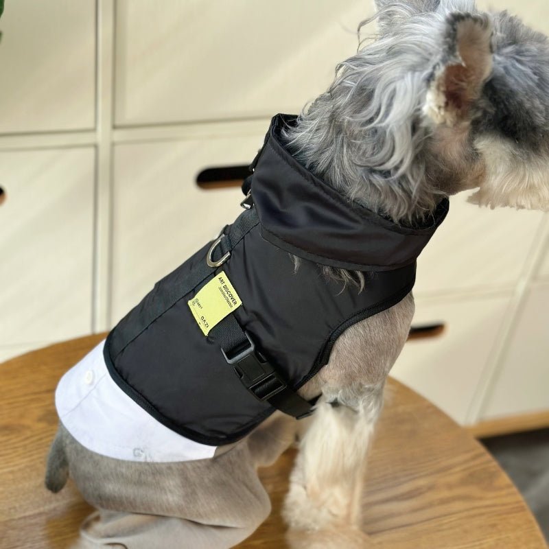 Dog Harness Coat with D - ring Leashes Removable Neckline Outdoor Clothing - PIKAPIKA