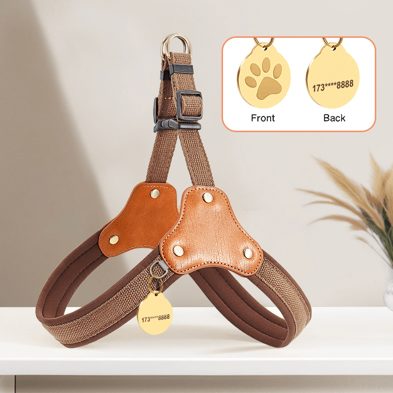 Dog Harness Vest No - Pull Custom ID Tag with Leashes - PIKAPIKA