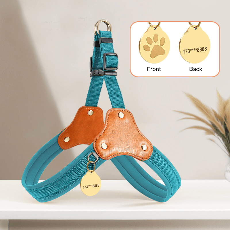 Dog Harness Vest No - Pull Custom ID Tag with Leashes - PIKAPIKA