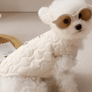 Dog Jacket Cotton Quilting Padded Vest Sleeveless Clothes with D Ring Winter Warm - PIKAPIKA