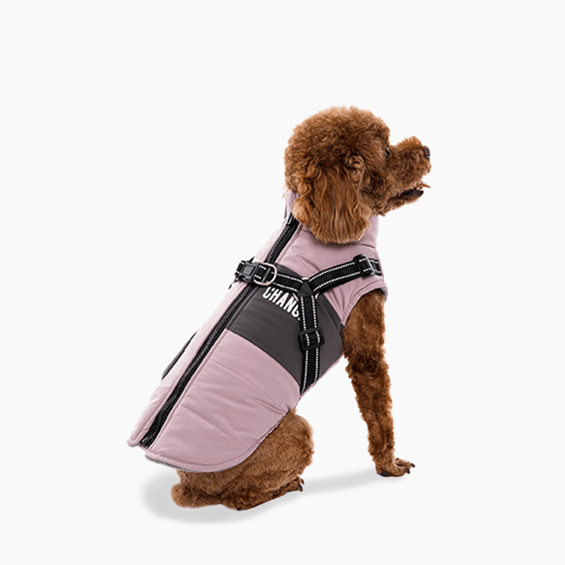 Dog Jacket Padded Vest Sleeveless Clothes with D Ring Winter Warm - PIKAPIKA