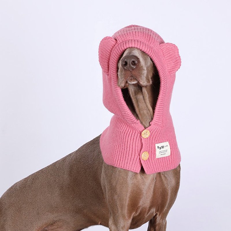 Dog Knit Hat Winter Collar Ear Warm Protect - PIKAPIKA