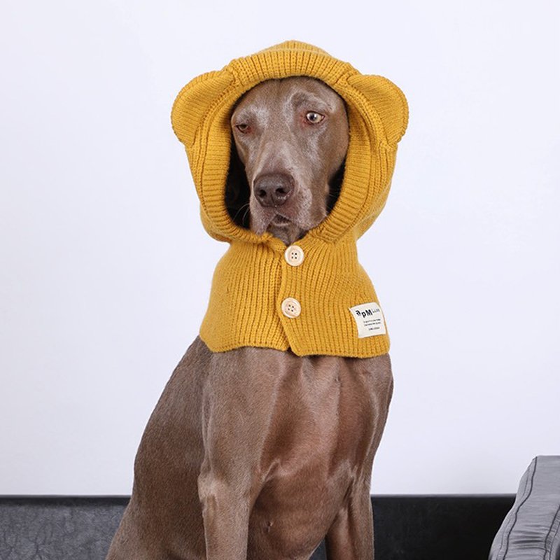Dog Knit Hat Winter Collar Ear Warm Protect - PIKAPIKA