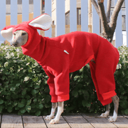 Dog Onesies Fleece Hoodie for Italian Greyhound Whippet Clothes with Ear Cover - PIKAPIKA