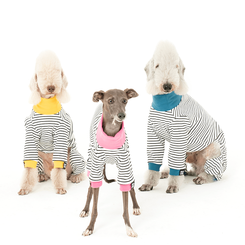 Dog Onesies Stripe Cotton Bedlington Dog Clothes - PIKAPIKA