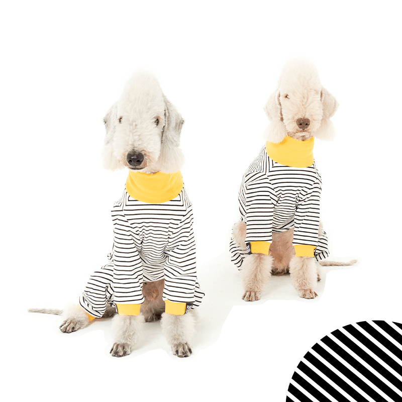 Dog Onesies Stripe Cotton Bedlington Dog Clothes - PIKAPIKA