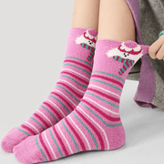 Dog Pattern 3pcs Thick Socks for Women, Faux Mink Fleece Warm Slouch Socks - PIKAPIKA