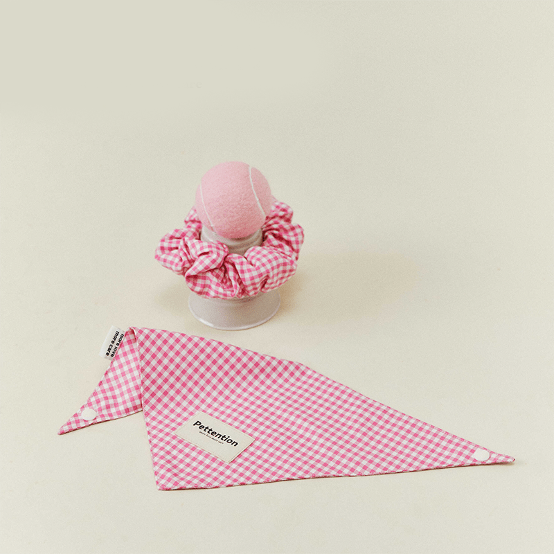 Dog Pink Plaid Bandana Parent and Puppy Series for Small to Medium Dogs - PIKAPIKA