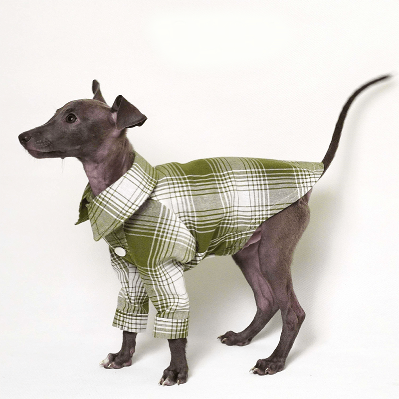 Dog Plaid Shirt Cotton for Italian greyhound Whippet Clothes - PIKAPIKA