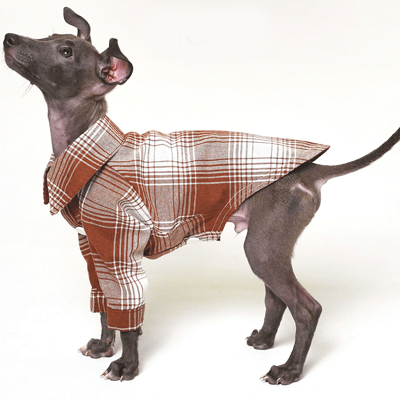 Dog Plaid Shirt Cotton for Italian greyhound Whippet Clothes - PIKAPIKA