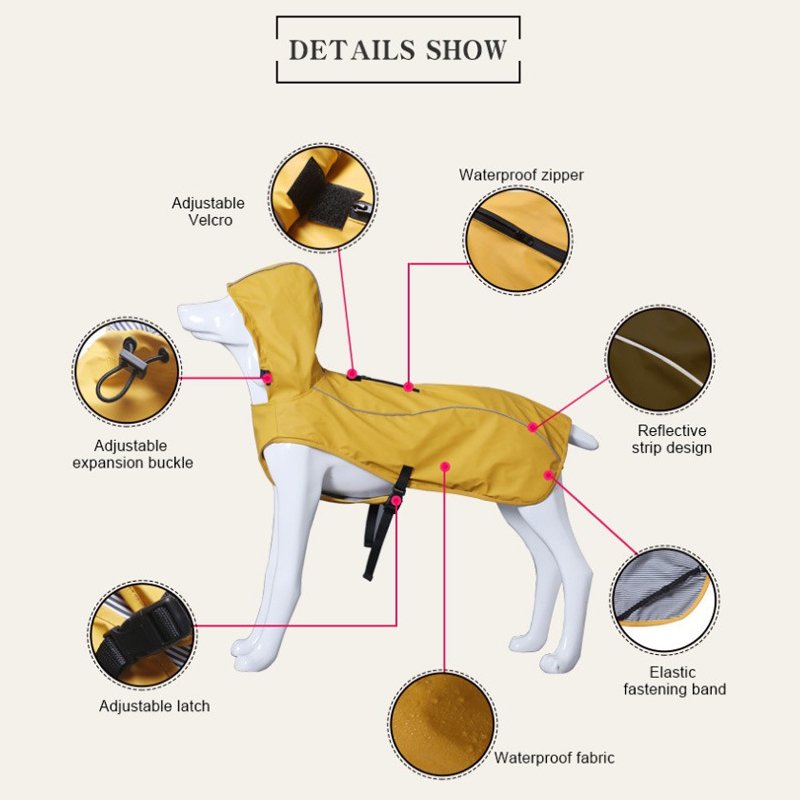 Dog Raincoat Waterproof Jacket - PIKAPIKA