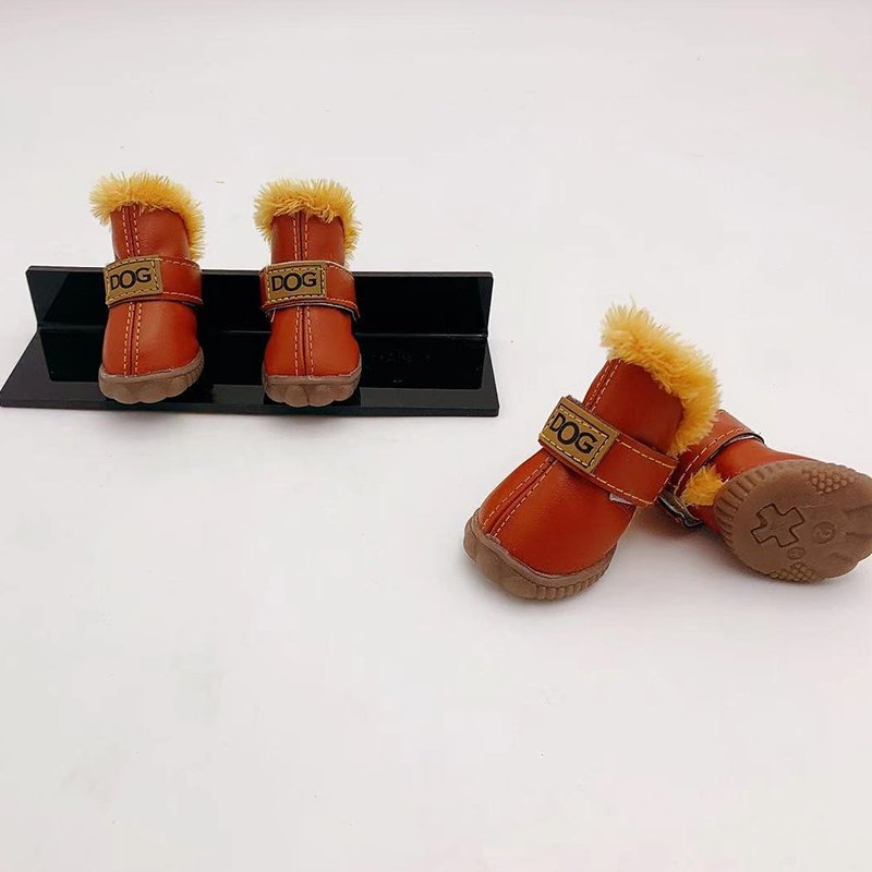 Dog Snow Boots Plush Lining Outdoor Gear - PIKAPIKA