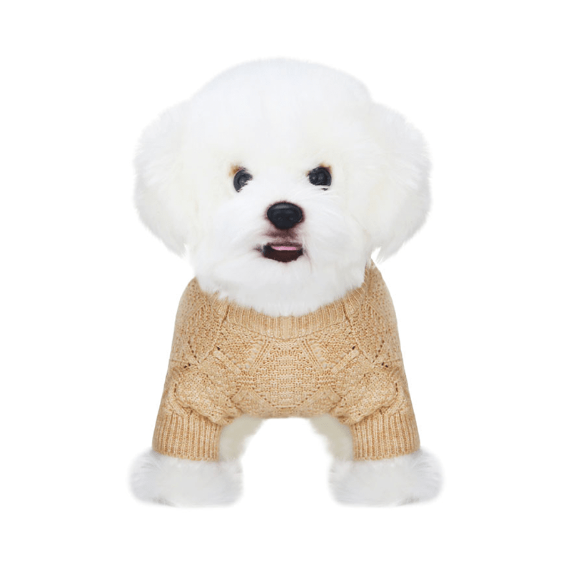Dog Sweater Cable Knitwear Warm Pet Clothes for Winter - PIKAPIKA