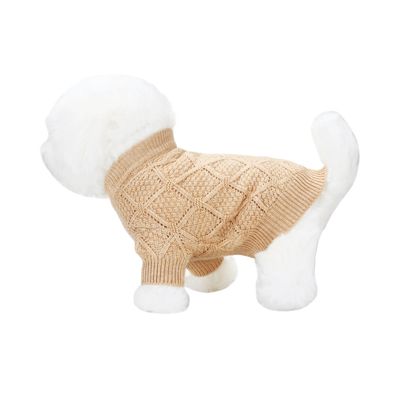 Dog Sweater Cable Knitwear Warm Pet Clothes for Winter - PIKAPIKA