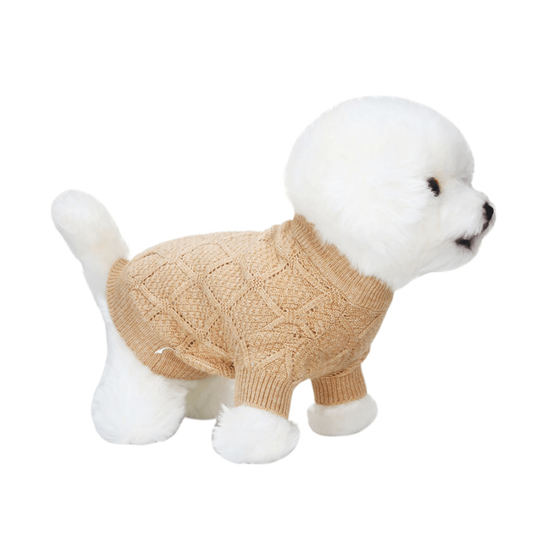 Dog Sweater Cable Knitwear Warm Pet Clothes for Winter - PIKAPIKA