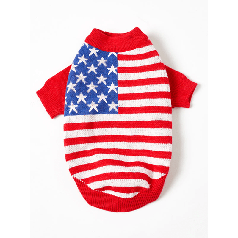 Dog Sweater USA God Bless America National Flag - PIKAPIKA