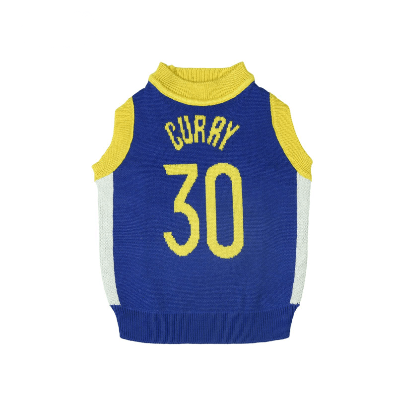 Dog Sweater Warriors NBA jersey Knit Wear Sleeveless Vest Cat Sweater - PIKAPIKA