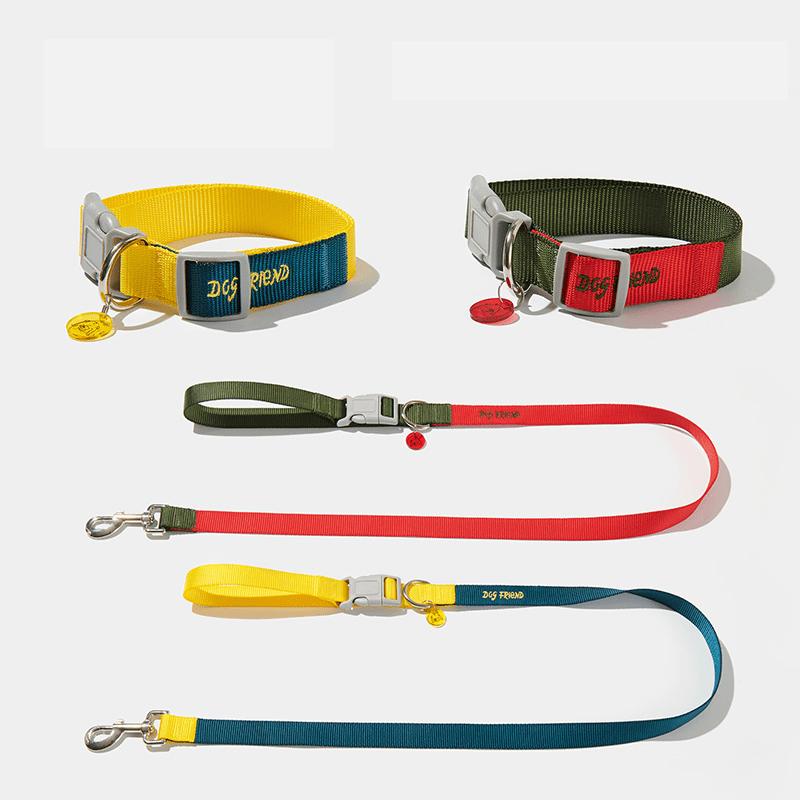 Dog Walking Kit Reflective Adjustable Collar with Leash - PIKAPIKA