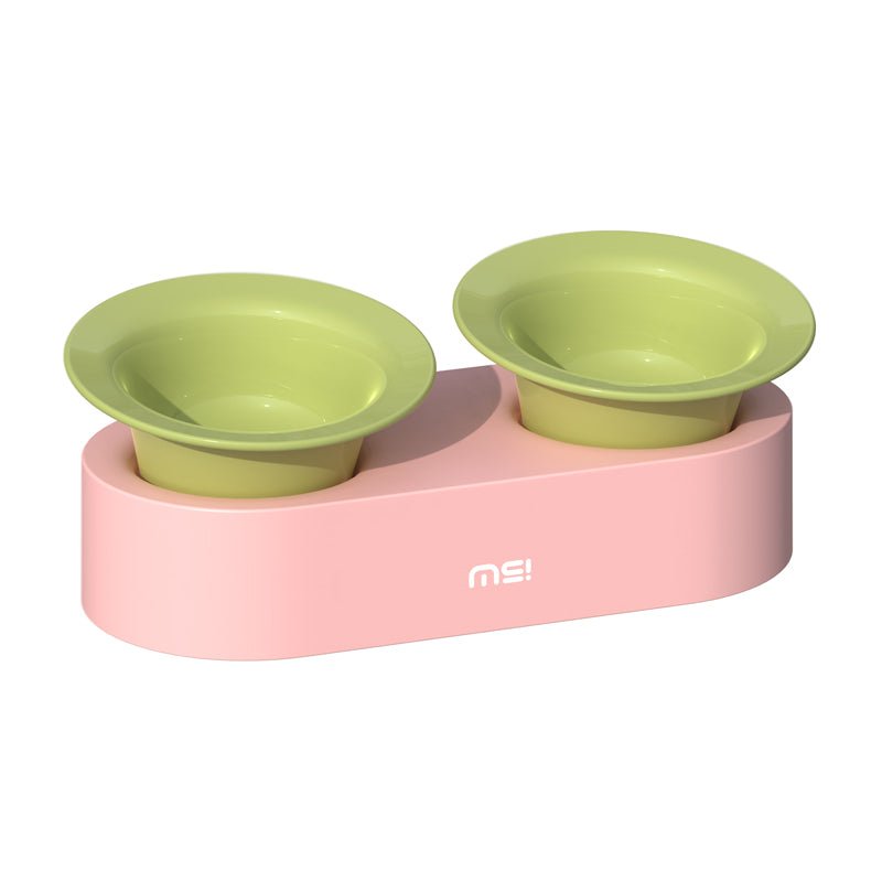 Double Ceramic Pet Food Bowl Dog Cat Water Bowl With Holder - PIKAPIKA