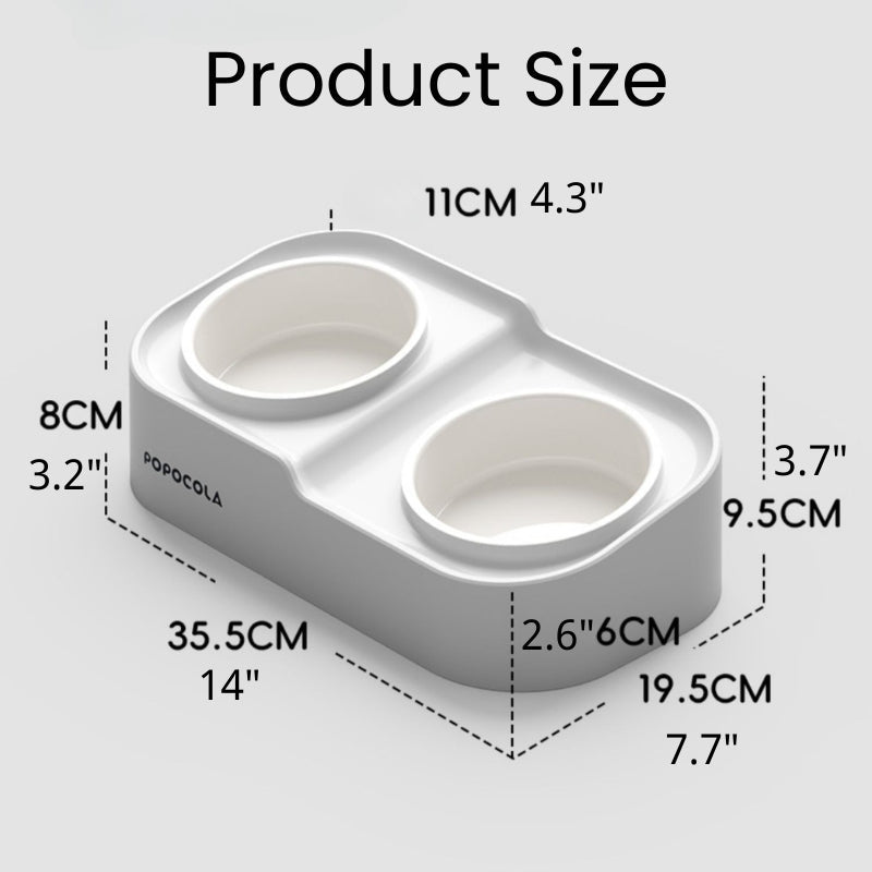 Double Ceramic Pet Food Bowl Dog Water Bowl With Holder - PIKAPIKA