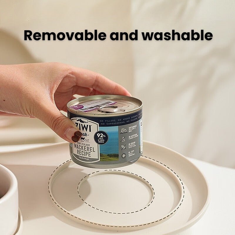 Double Pet Food Bowl Ceramic Dog Cat Water Bowl 10° Slope With Holder - PIKAPIKA