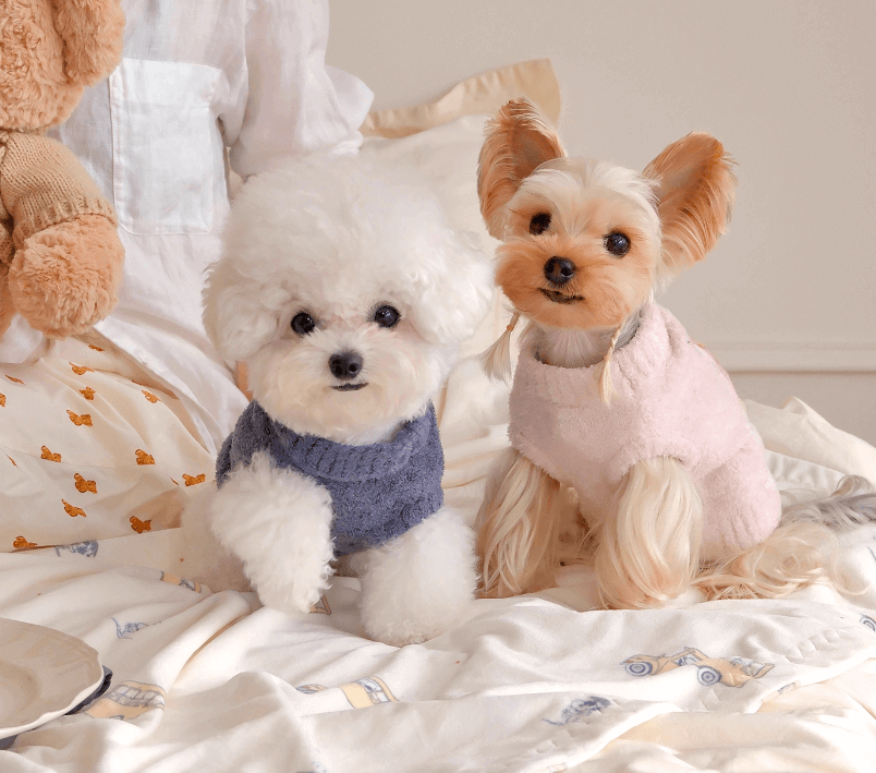 Puppy Sweater Cake Fleece Loungewear Pajamas Cream Size XS-XL