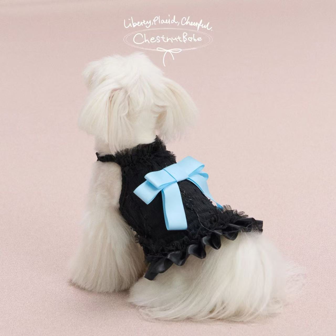 Bow Dog Dress - Strapless Sundress for Small Puppies