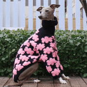 Embroidered High Neck Thick Dog Sweater for Italian Greyhound Whippet - PIKAPIKA