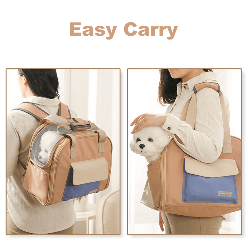 Expandable Teddy Dog Travel Backpack Breathable & Structured - PIKAPIKA