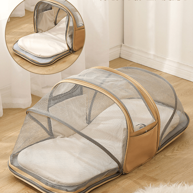 Expandable Teddy Dog Travel Backpack Breathable & Structured - PIKAPIKA