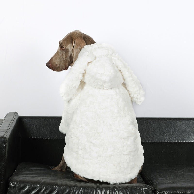 Faux Fur Coat Rabbit Ear Hoodie Jacket Big Dog Clothing - PIKAPIKA