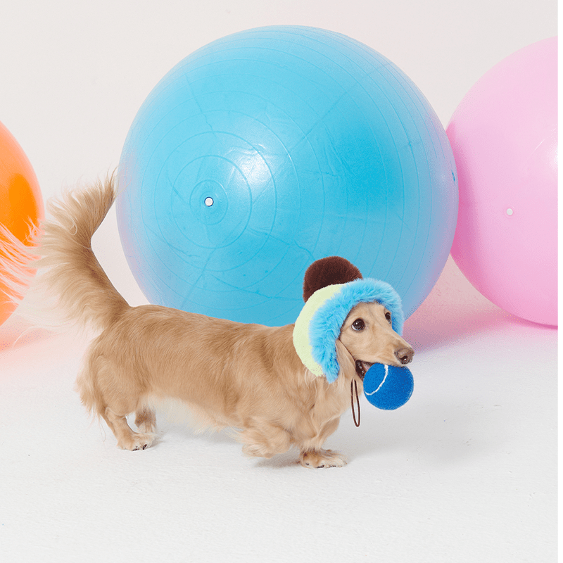 Faux Fur Hat Multicolor Blue+Green - PIKAPIKA