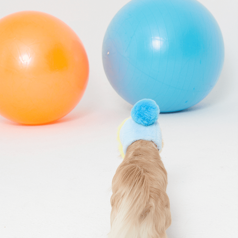 Faux Fur Hat Multicolor Blue+Yellow - PIKAPIKA