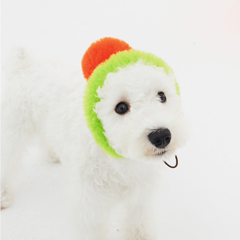 Faux Fur Hat Multicolor Purple+Green - PIKAPIKA