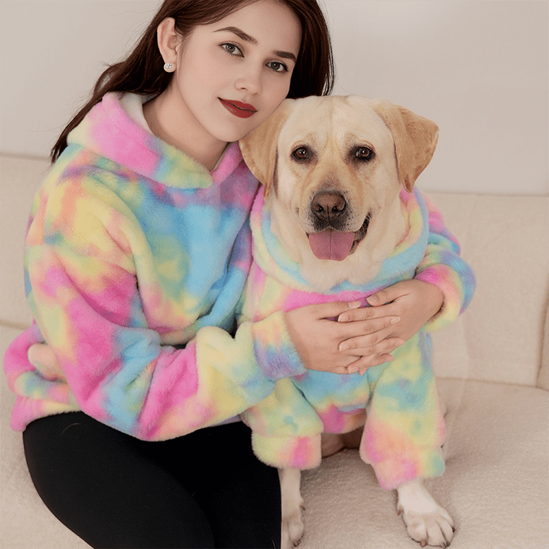 Fleece Hoodie for Big Dogs Parent Matching Outfit Thick Cozy - PIKAPIKA