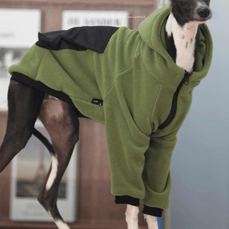 Fleece Hoodie Italian Greyhound Whippet Dog Clothes Green - PIKAPIKA