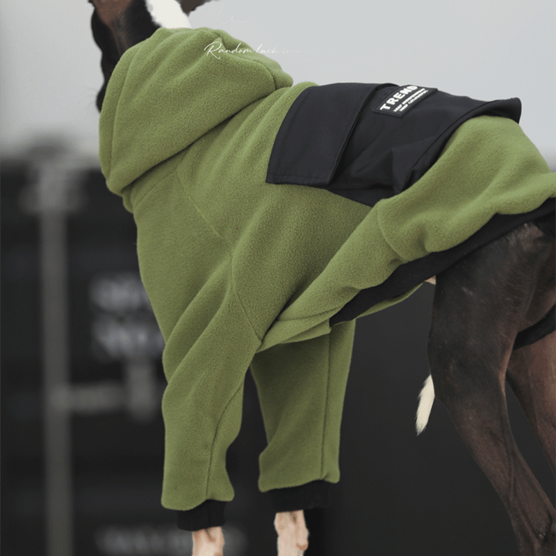 Fleece Hoodie Italian Greyhound Whippet Dog Clothes Green - PIKAPIKA