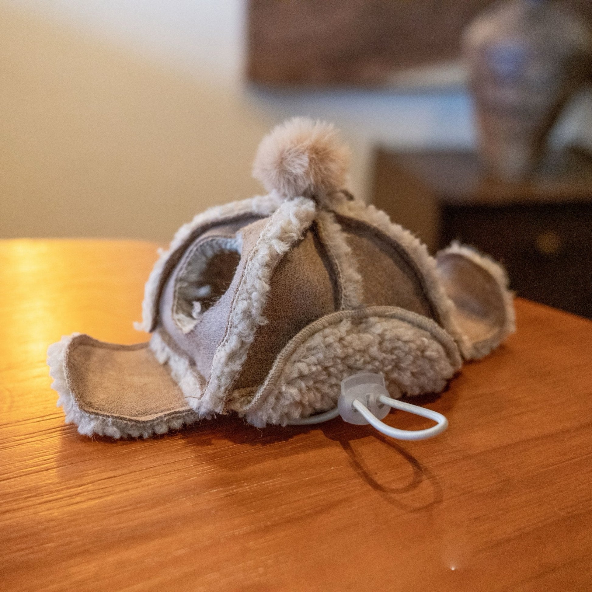 Fleece Lined Pilot Hat with Ear Holes for Toy Dogs - PIKAPIKA