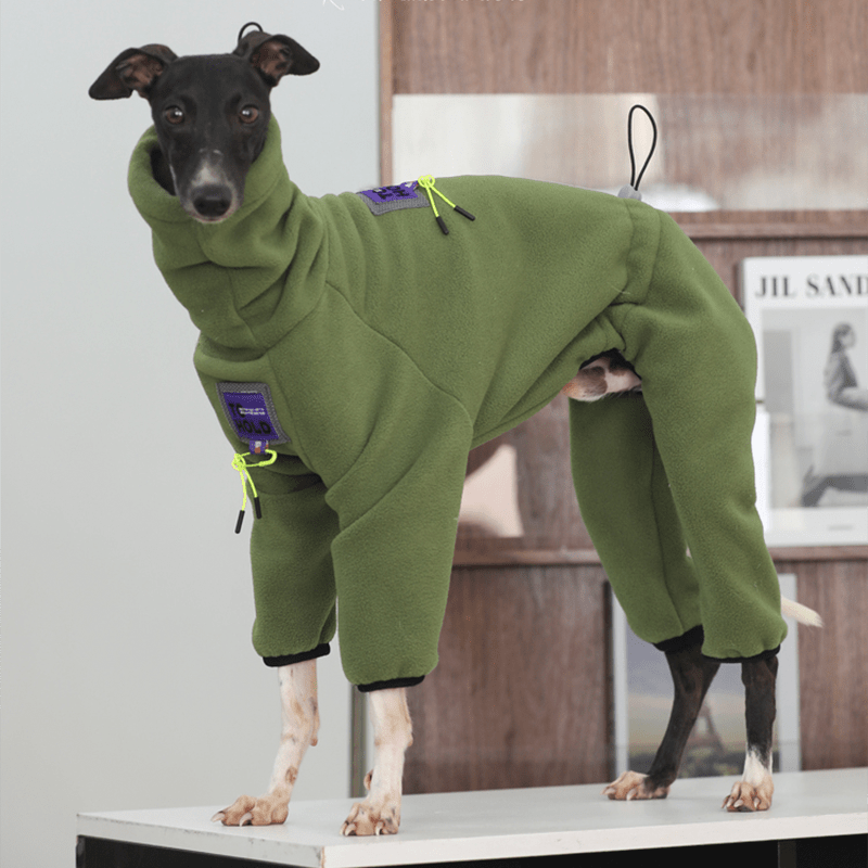 Fleece Onesies 4Legs Italian Greyhound Whippet Dog Clothes Green - PIKAPIKA