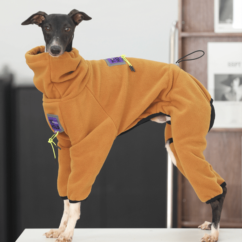 Fleece Onesies 4Legs Italian Greyhound Whippet Dog Clothes Yellow - PIKAPIKA