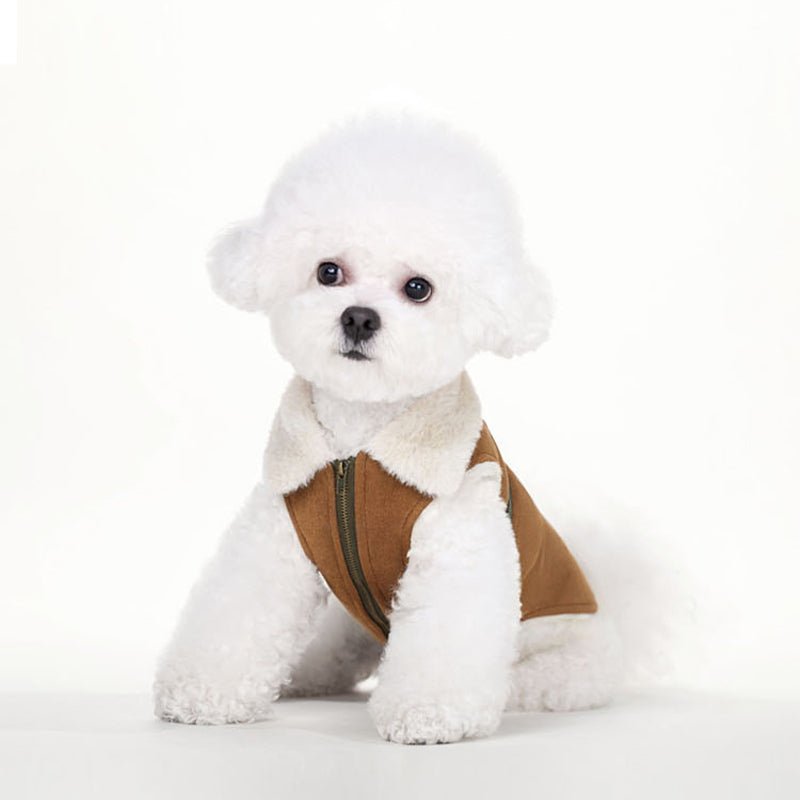 Fleece Suede Vest Jacket Italian Greyhound Whippet Dog Clothes - PIKAPIKA