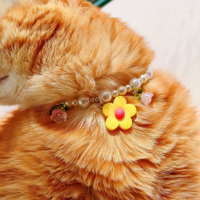 Flower Pearl Dog & Cat Necklace - PIKAPIKA