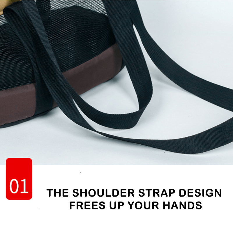 Foldable Breathable Mesh Shoulder Travel Bag Portable Pet Carrier - PIKAPIKA