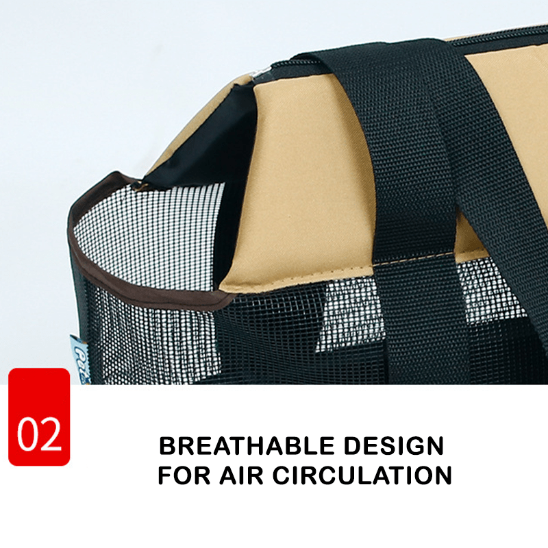 Foldable Breathable Mesh Shoulder Travel Bag Portable Pet Carrier - PIKAPIKA