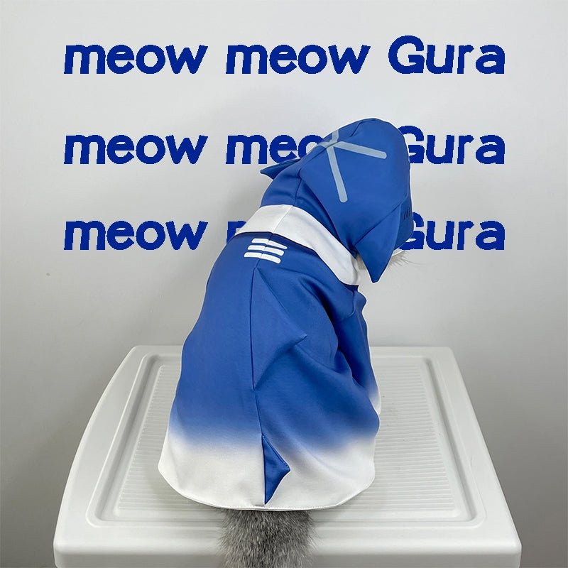 Gawr Gura Shark Girl Pet Costume Cat Cosplay Outfit Shark Cloak - PIKAPIKA