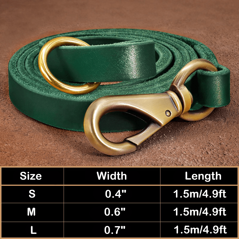 Genuine Leather Dog Collar Strong Durable Neck Strap for Medium Big Dogs - PIKAPIKA