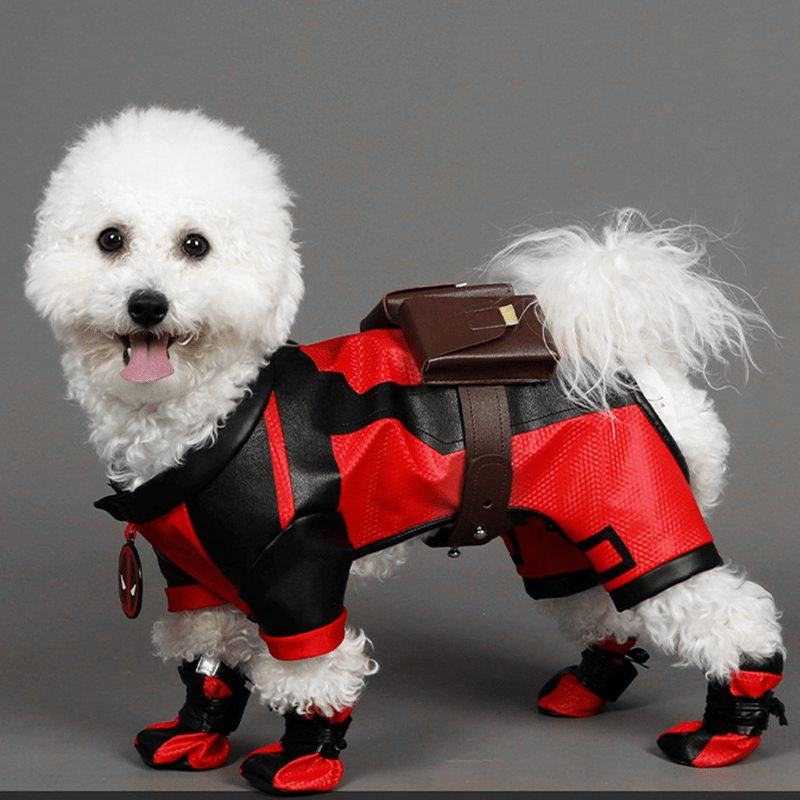 Halloween Deadpool Costume Cosplay Pet Dog Funny Outfit - PIKAPIKA