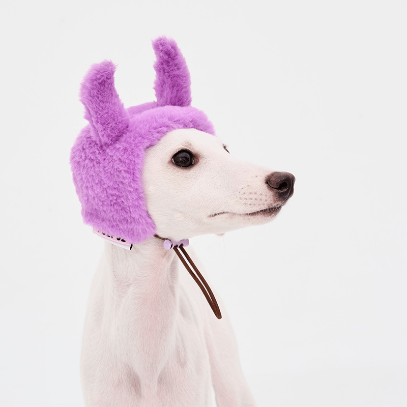 Halloween Devil Fluffy Winter Hat Italian Greyhound Whippet Dog - PIKAPIKA