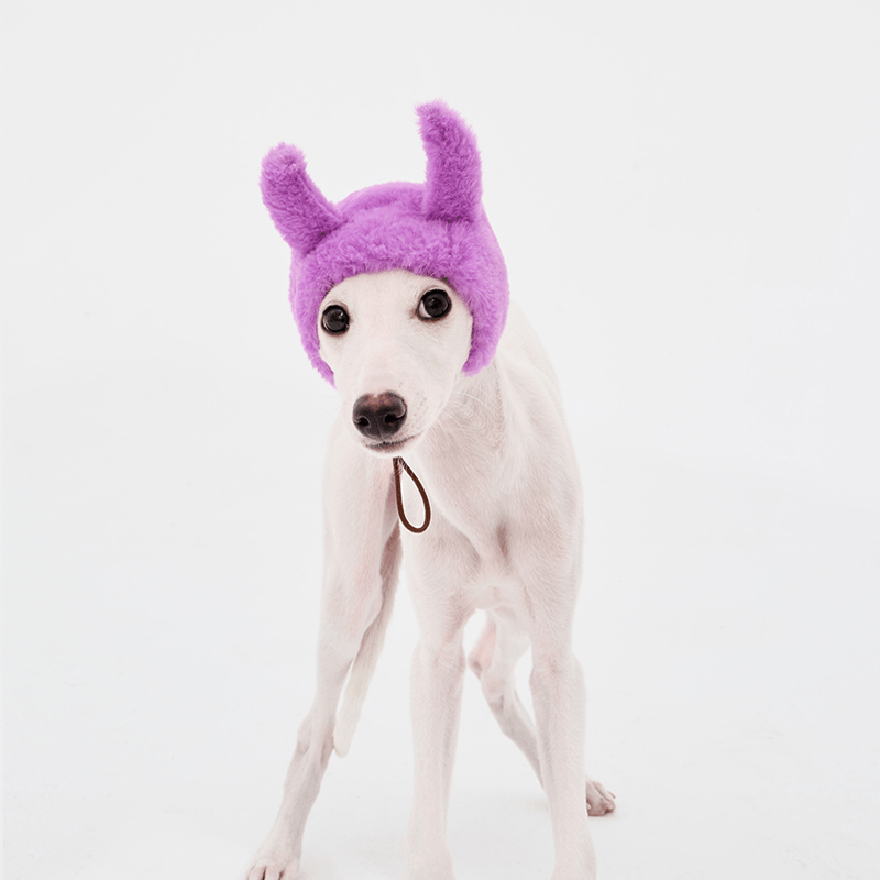 Halloween Devil Fluffy Winter Hat Italian Greyhound Whippet Dog - PIKAPIKA