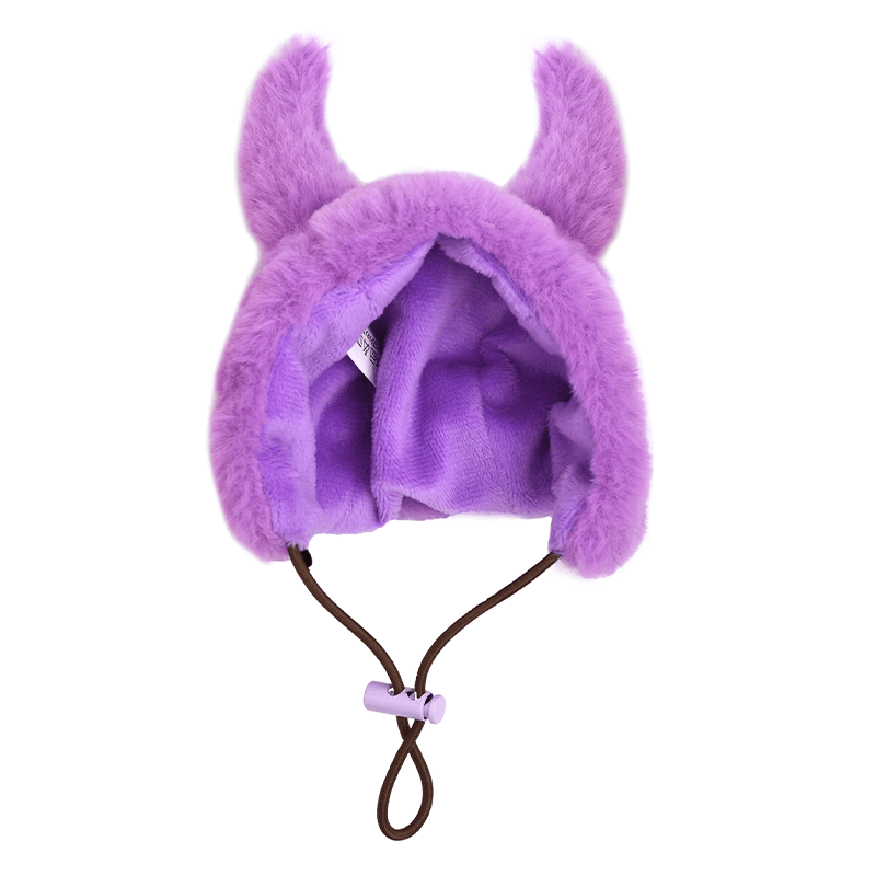 Halloween Devil Fluffy Winter Hat Italian Greyhound Whippet Dog - PIKAPIKA